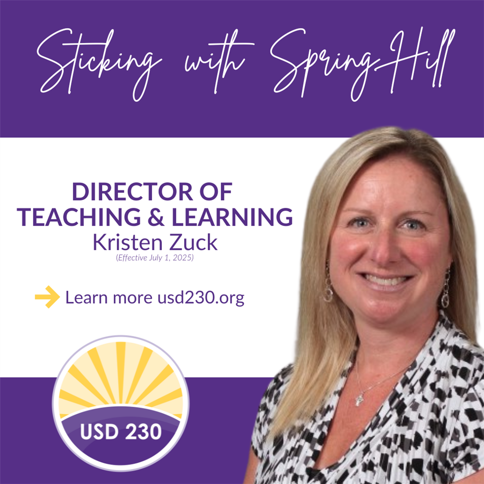  Spring Hill Schools USD 230 Announces Kristen Zuck as Director of Teaching and Learning